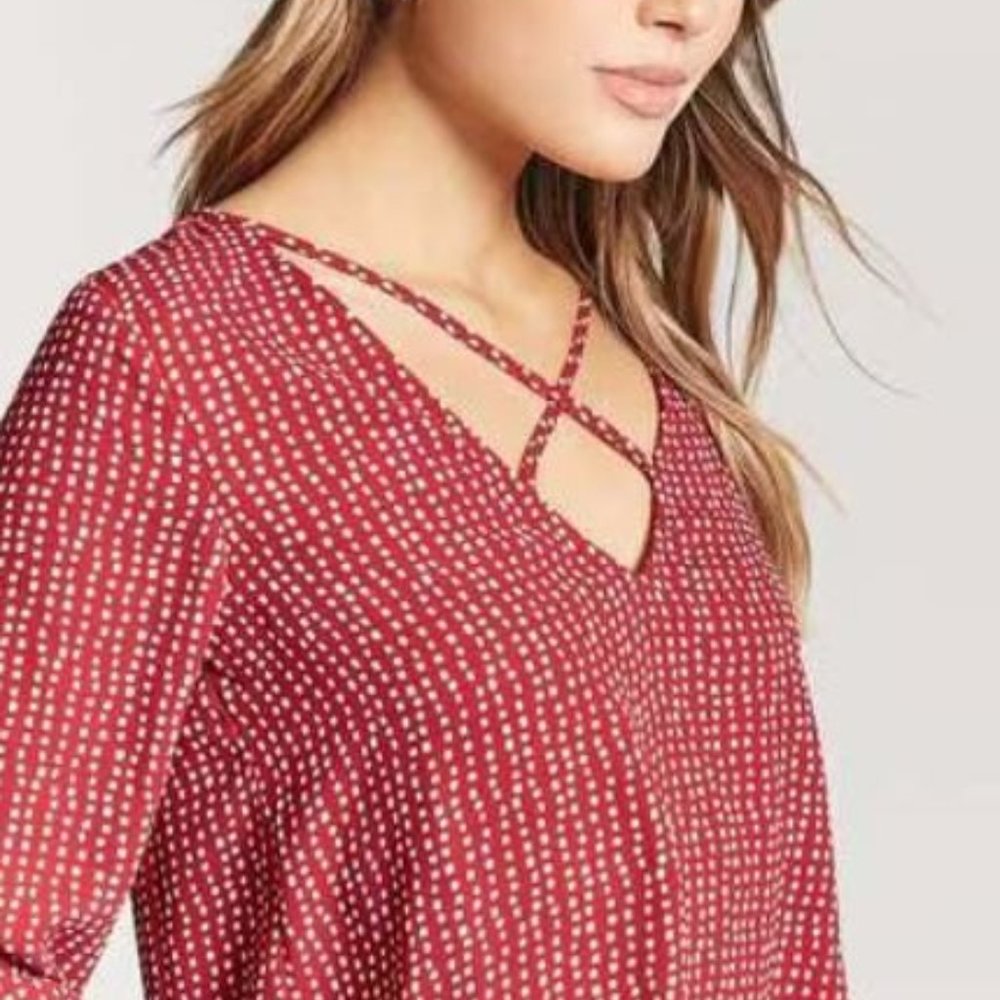 NWT F21 - Bohemeian Red Blouse